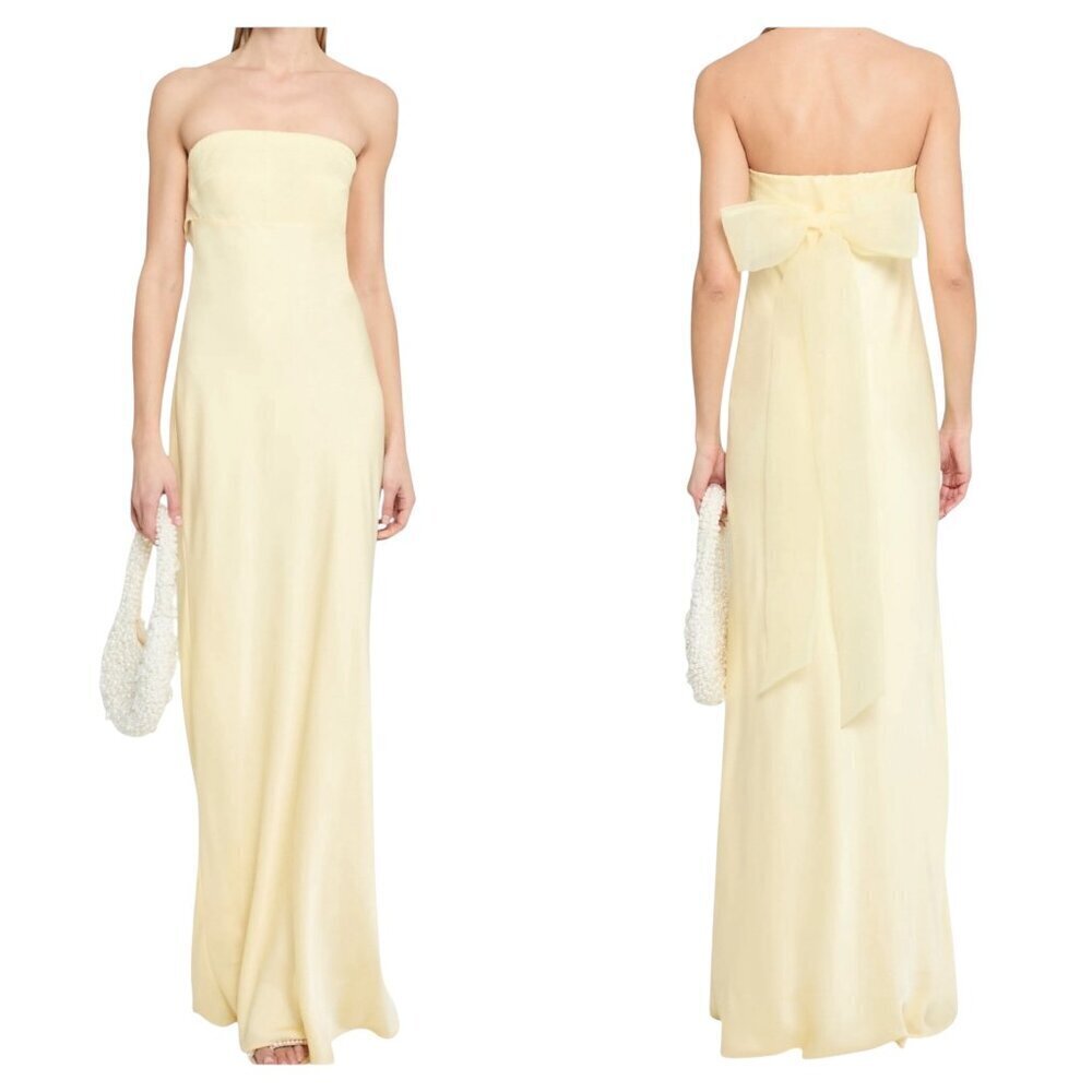 Few Moda x Sara Walker Maureen Strapless Gown Dress Yellow Size 12 NWT